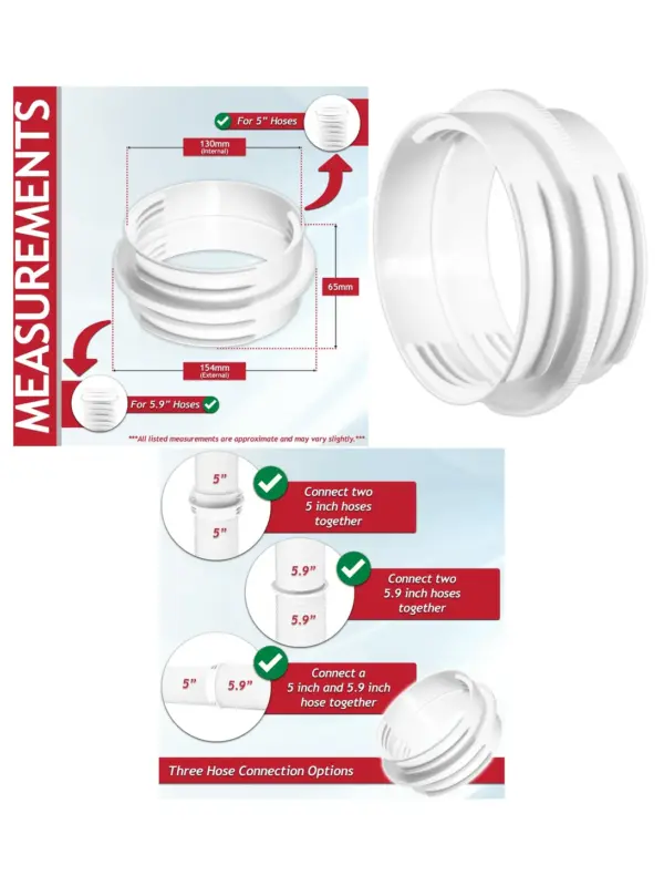 Threaded Vent Hose Coupler for Kitchen Hood & Hydroponics Duct – 5mm/5.9mm