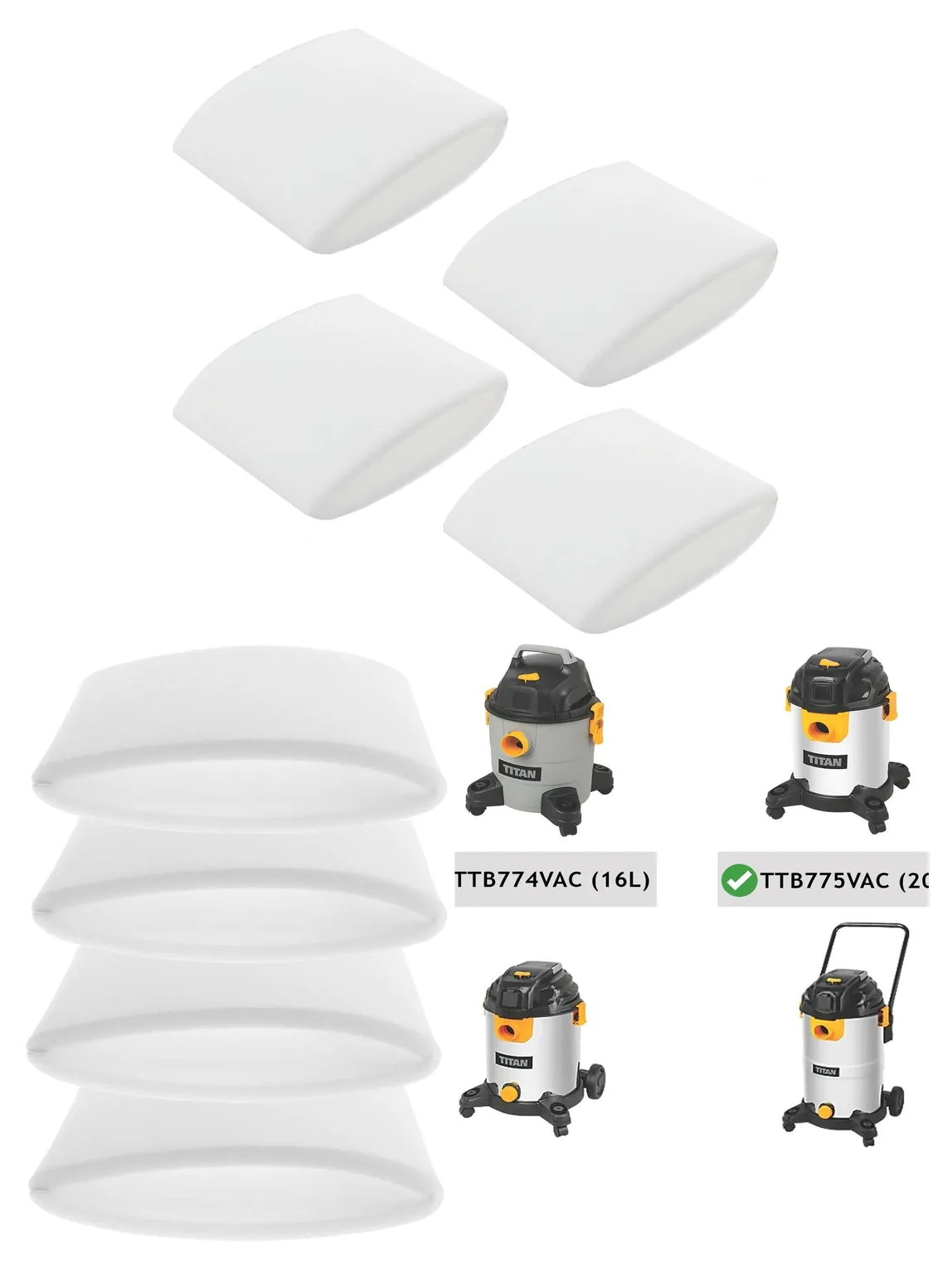 Titan Filter Sleeve Pack of 4 for TTB774/775/776/777