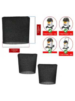 Titan Foam Filter Sleeve Replacement (2 Pack) for TTB774-777VAC Vacuums