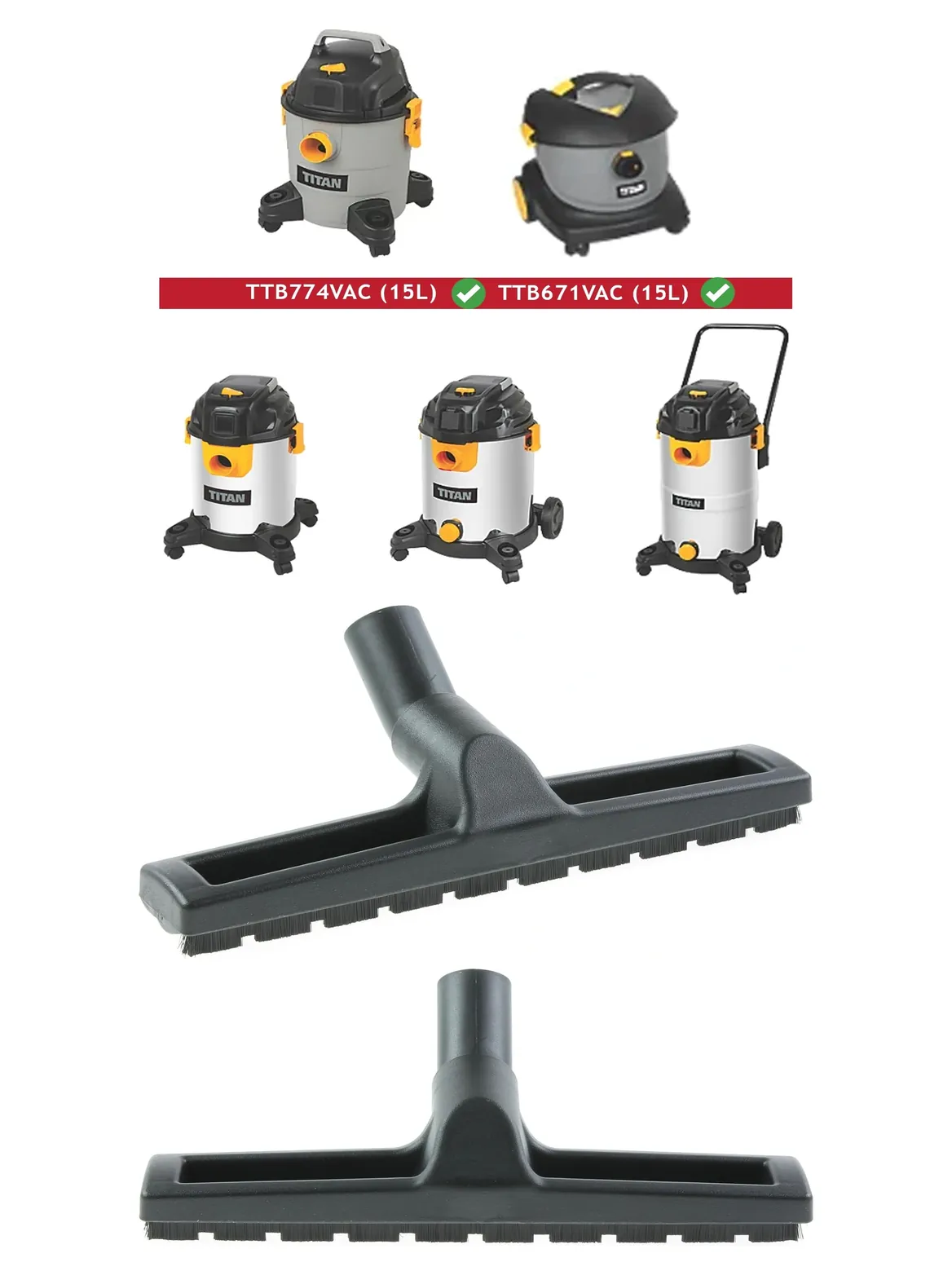 Titan Hard Floor Brush – 35mm Tool for TTB671/774/775/776/777 Vacuums