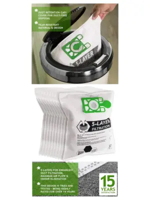 Titan TTB671VAC 800W Dry Vacuum Cleaner Dust Bags 10 Pack