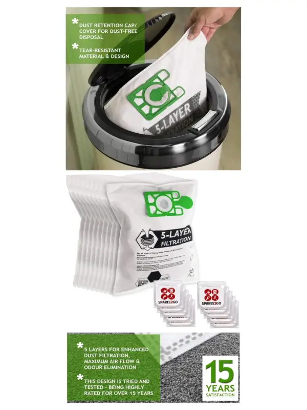 Titan TTB671VAC 800W Dry Vacuum Dust Bags 10 Pack with Fresheners