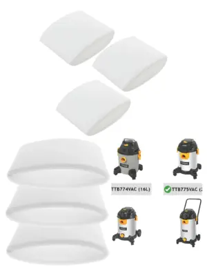 Titan TTB774VAC-777 Filter Sleeve Pack – 3 x for 16‑40L Tanks