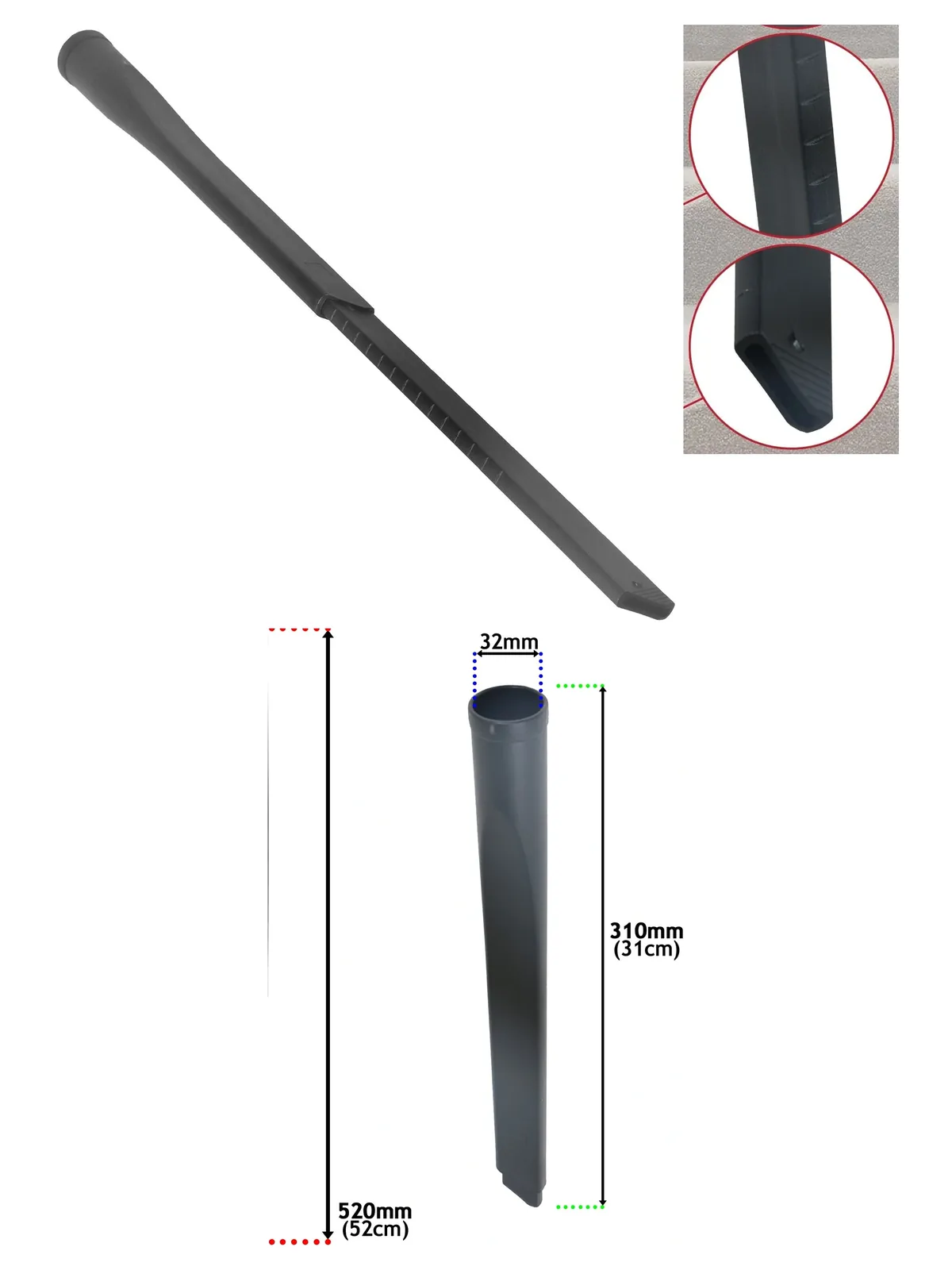 Titan Vacuum 32mm Extra-Long Slim Crevice Extension Tool