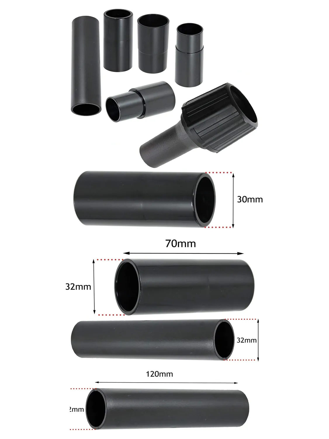 Titan Vacuum Adapter Set for Sander & Planer Dust Extraction 26-38mm