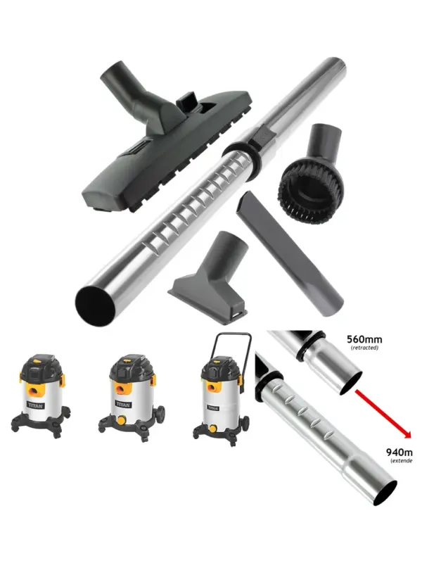 Titan Vacuum Brush Rod Kit – Fits TTB775/776/777, 20‑40L, 35mm