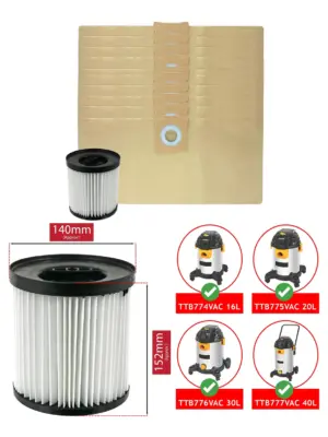 Titan Vacuum Cleaner Filter for TTB774/775/776/777 – 16-40L +10 Bags