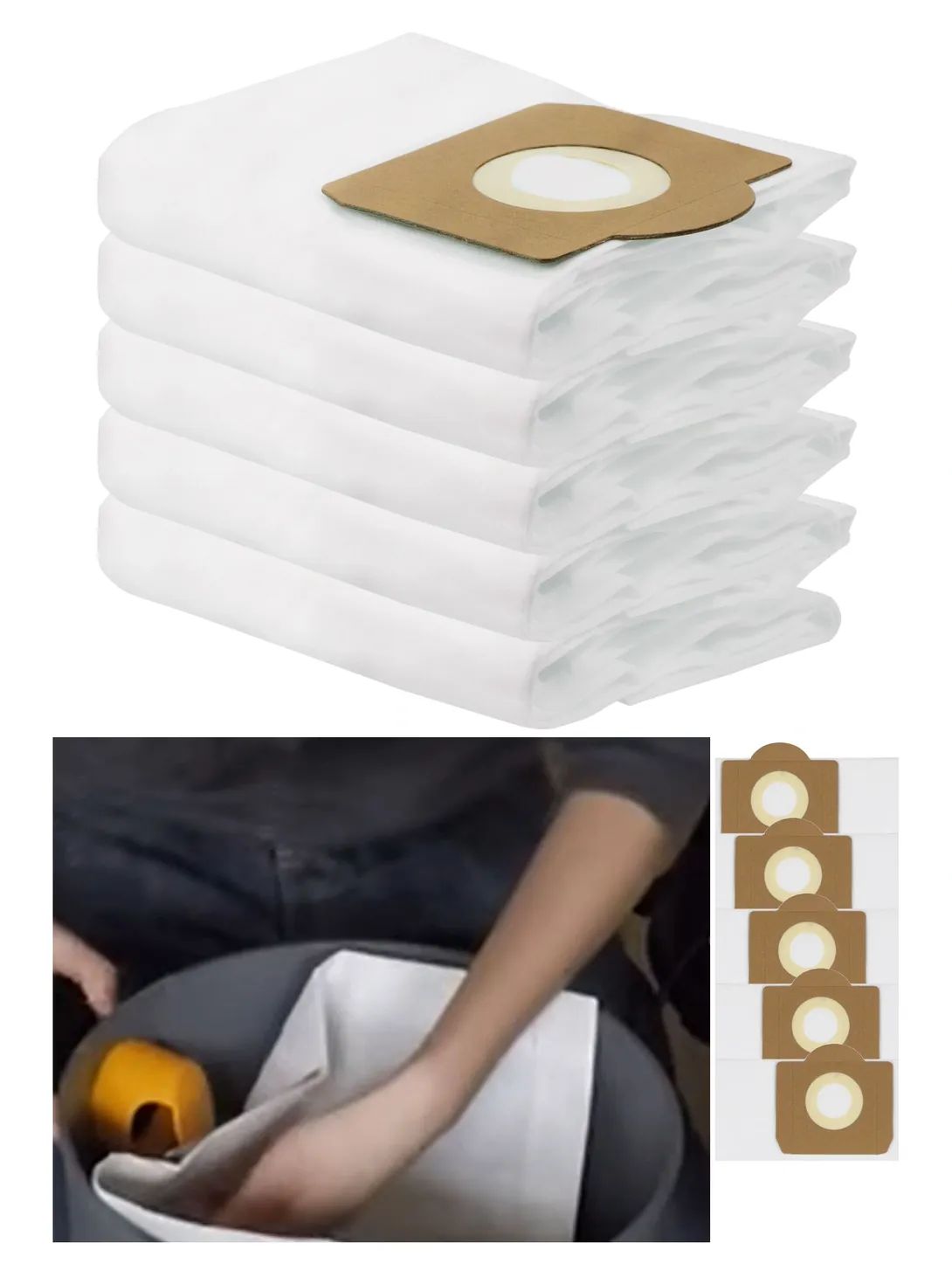 Titan Vacuum Cleaner Microfibre Dust Bags 5 Pack for 16 to 40L Models