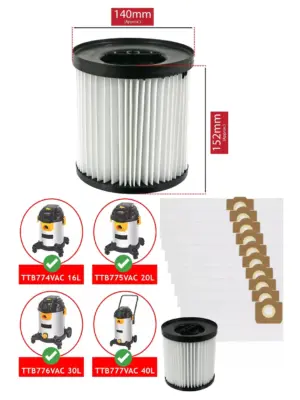 Titan Vacuum Filter for TTB774-777VAC (16-40L) + 10 SMS Bags