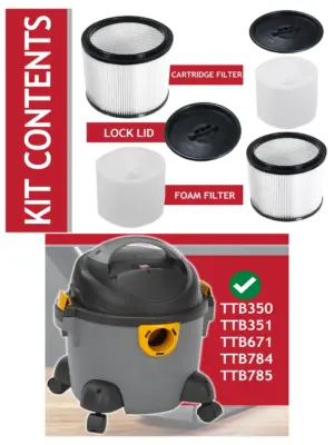 Titan Wet/Dry Filter with Foam Sleeve for TTB350/351/671/784 Vacuums