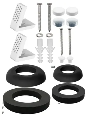 Toilet Repair Kit – Angled Floor Bracket & Cistern Leak Seal Set