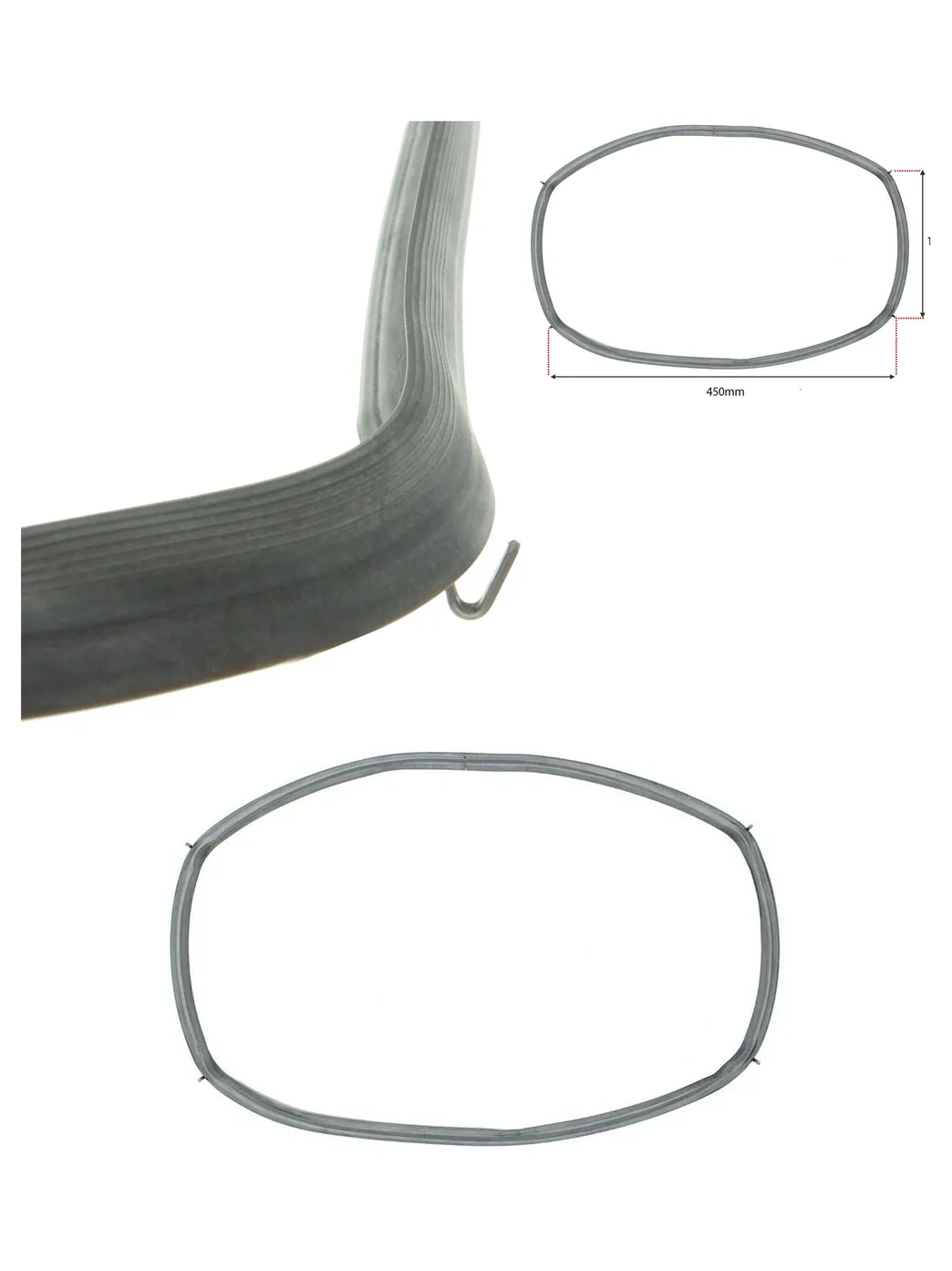 Top Oven Door Seal for Bosch Neff Siemens with Corner Clips 00659556