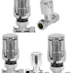 Tower Chrome Thermostatic Radiator Valve Set Straight TRV Lockshield