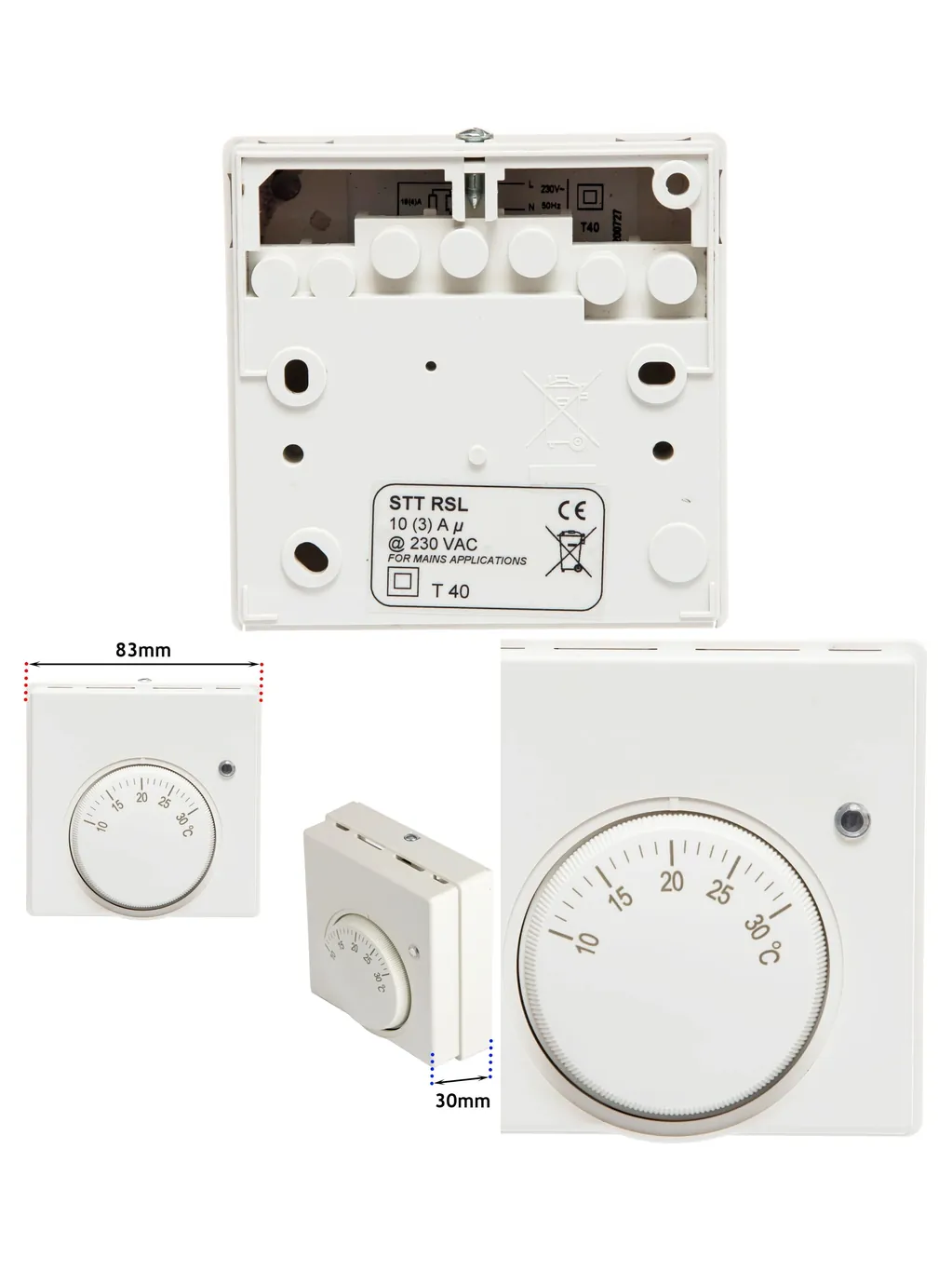 Tower Wired Room Thermostat for Combi Boilers – Neon Indicator Dial