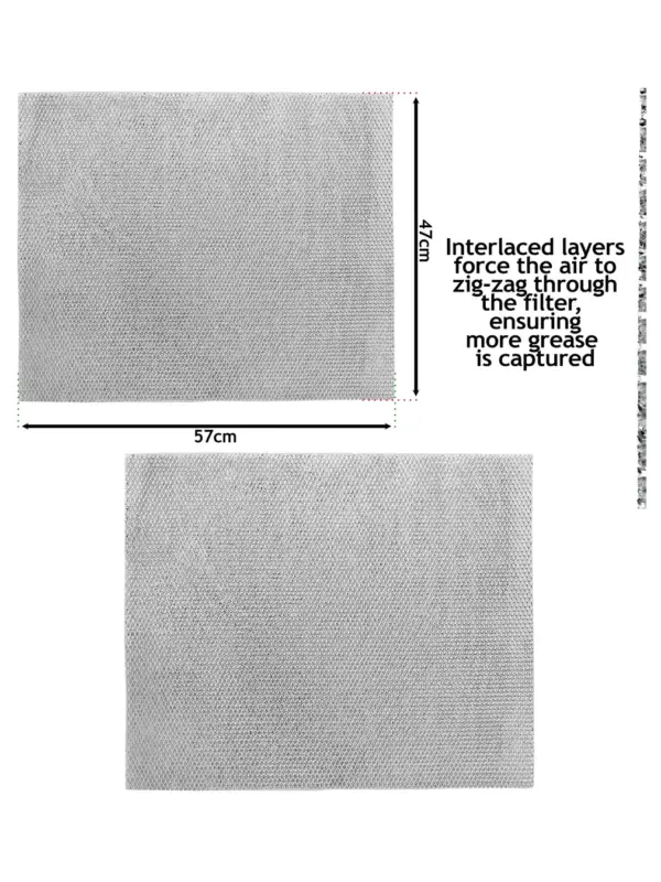 Tricity Bendix Metal Mesh Grease Filter for Cooker Hood 57x47cm