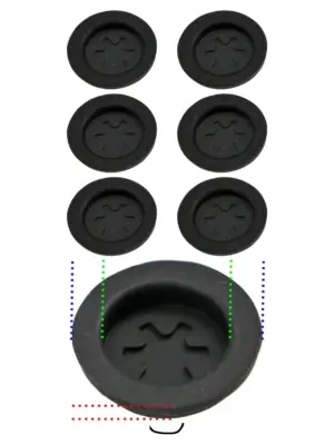 TRITON Black Shower Seal Burst Disc Set – 6 PRD Membrane Safety Discs