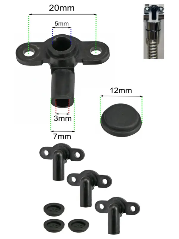 TRITON Electric Shower PRD Pressure Relief Valve – 3 Black Burst Discs