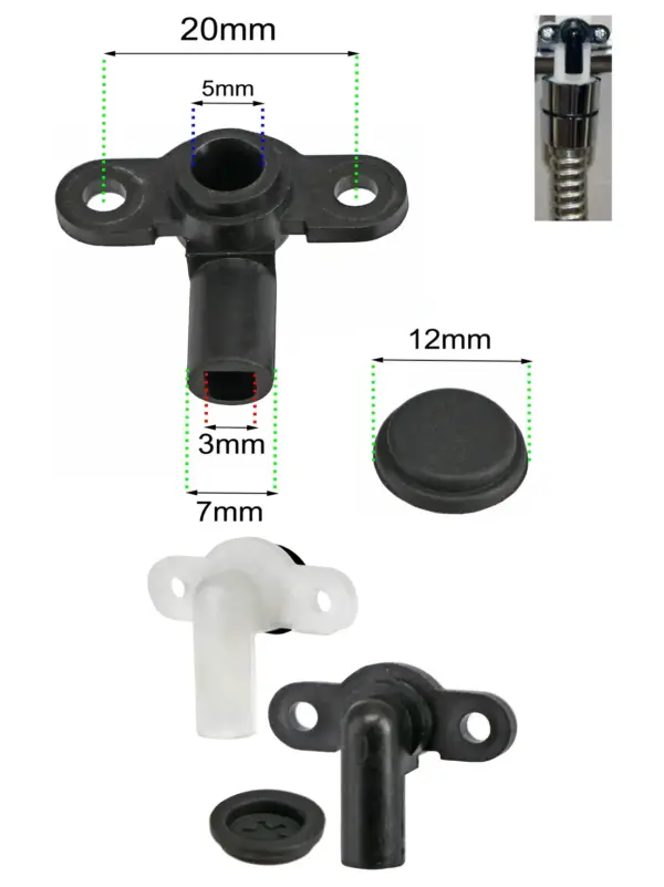 Triton Electric Shower Pressure Relief Valve Kit – White/Black, 2 Pack