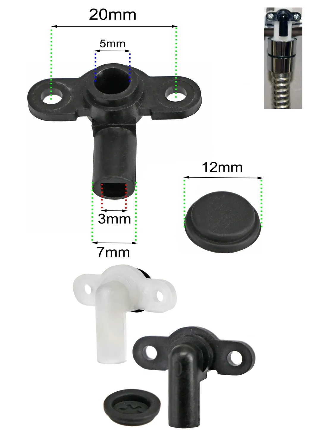 Triton Electric Shower Pressure Relief Valve Kit – White/Black, 2 Pack