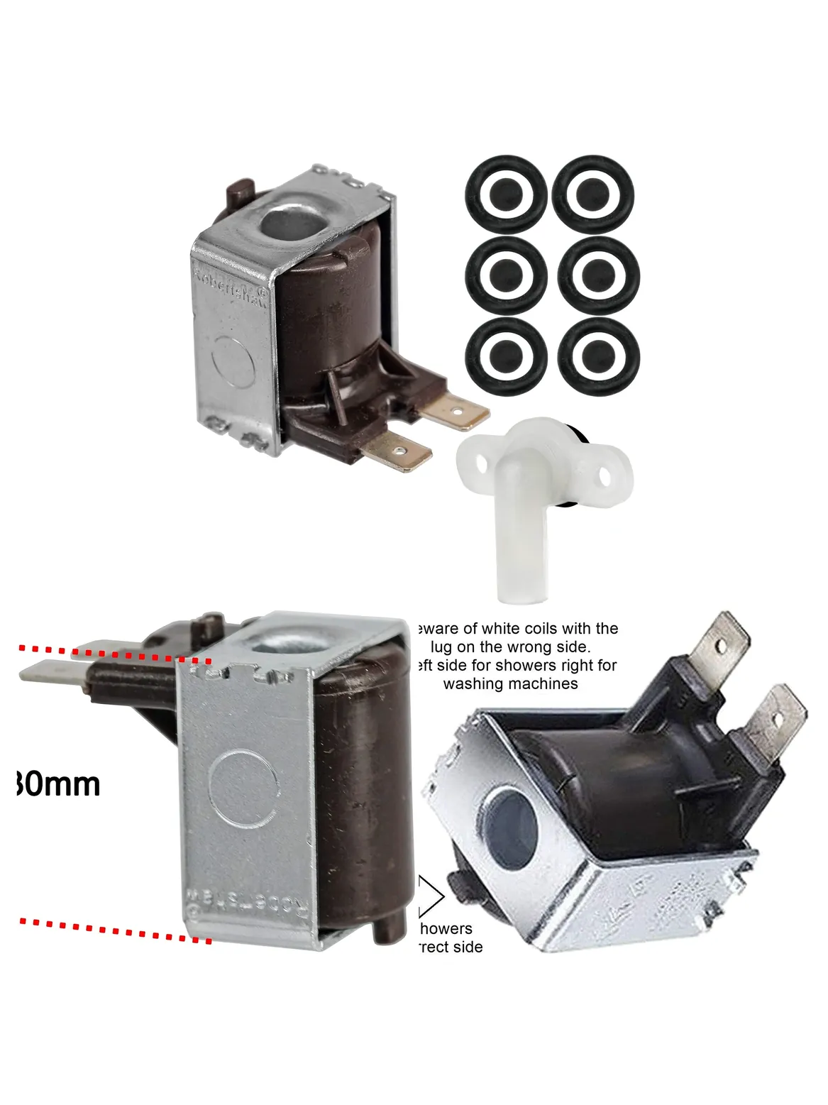 Triton Electric Shower Solenoid Coil & Pressure Relief Valve Seal Kit