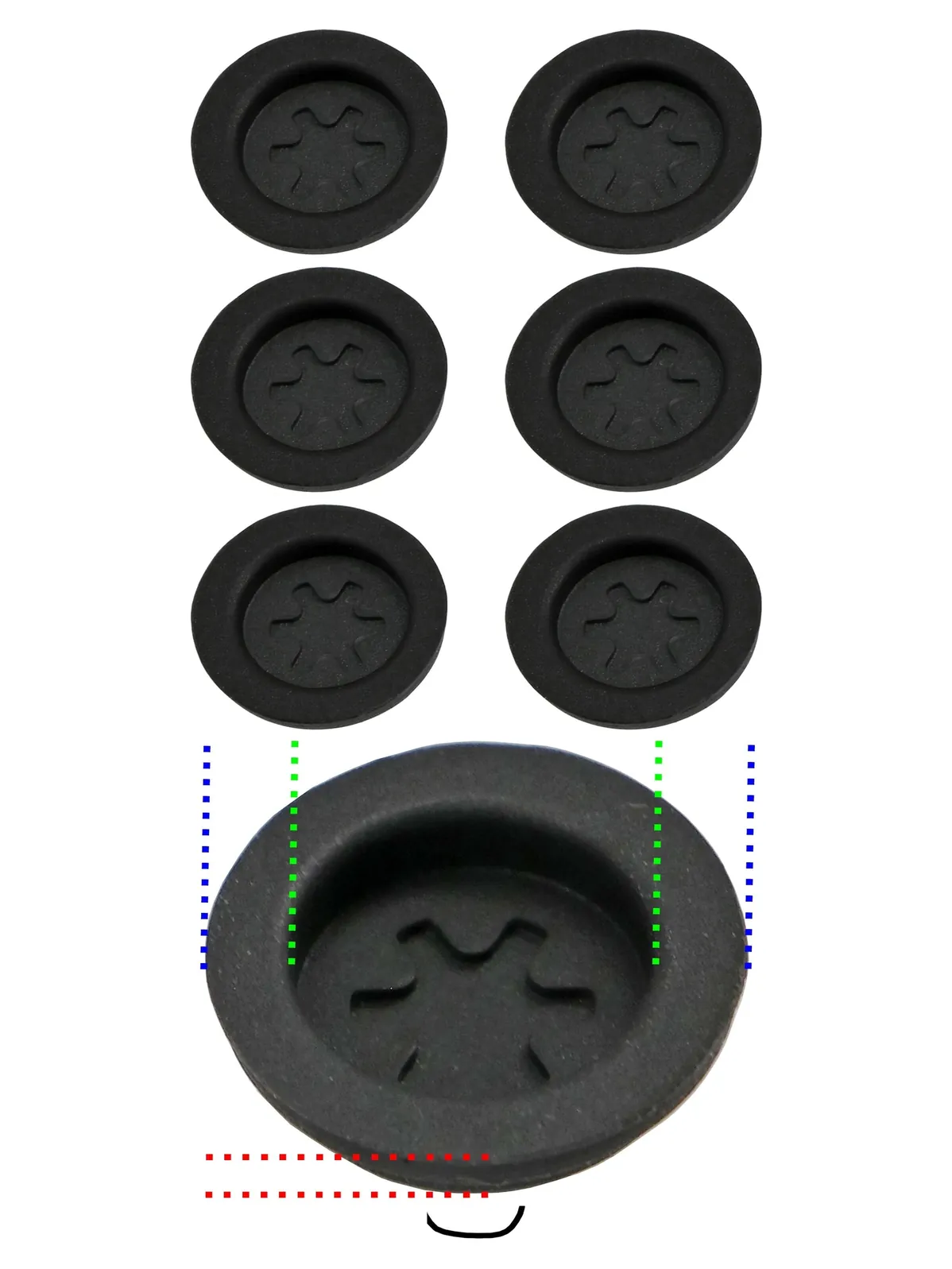 TRITON Shower Burst Disc Seal – Black, Pack of 6 for Electric Membrane
