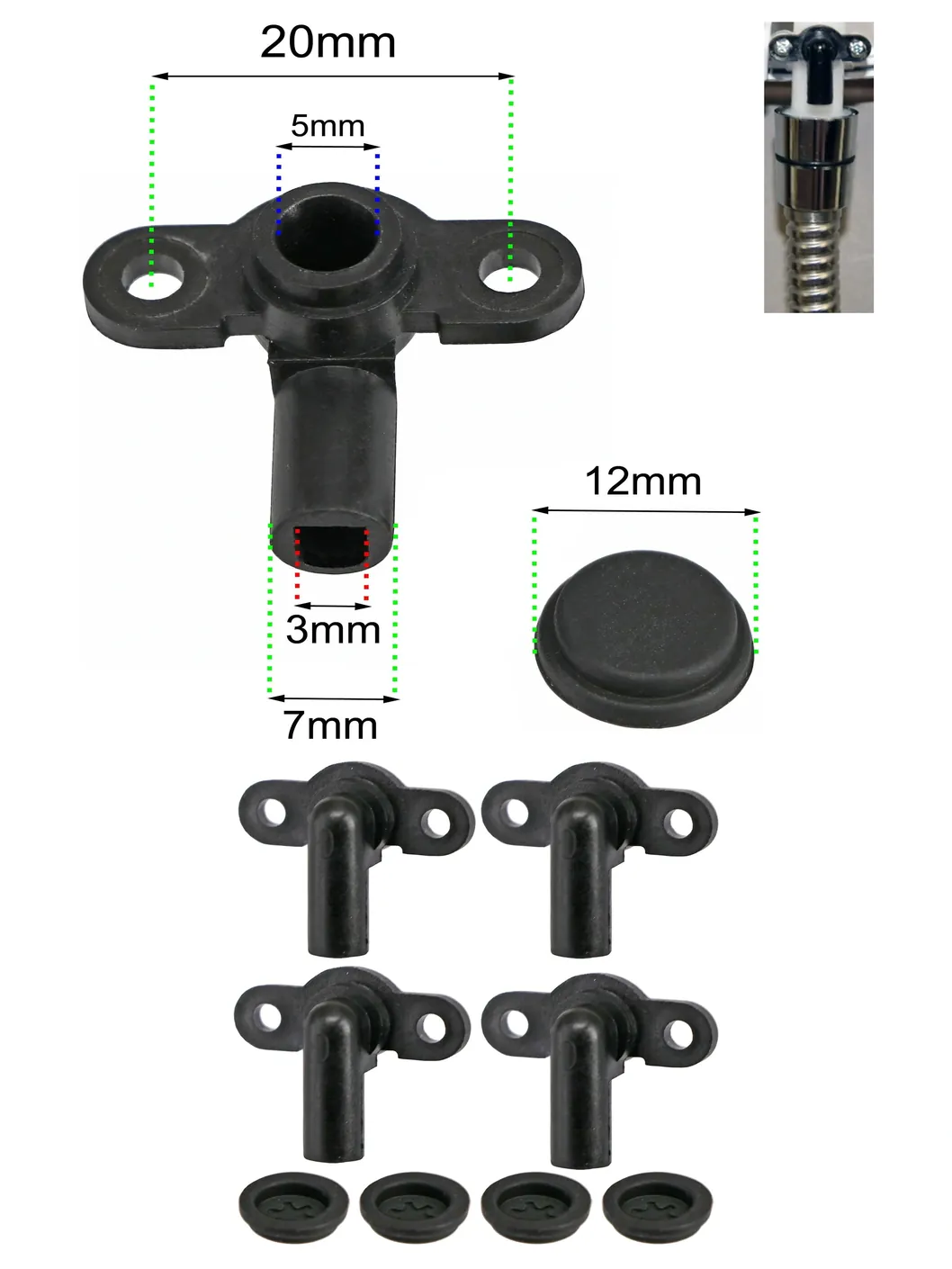 TRITON Shower Pressure Relief Valve & Burst Disc Seal – Black