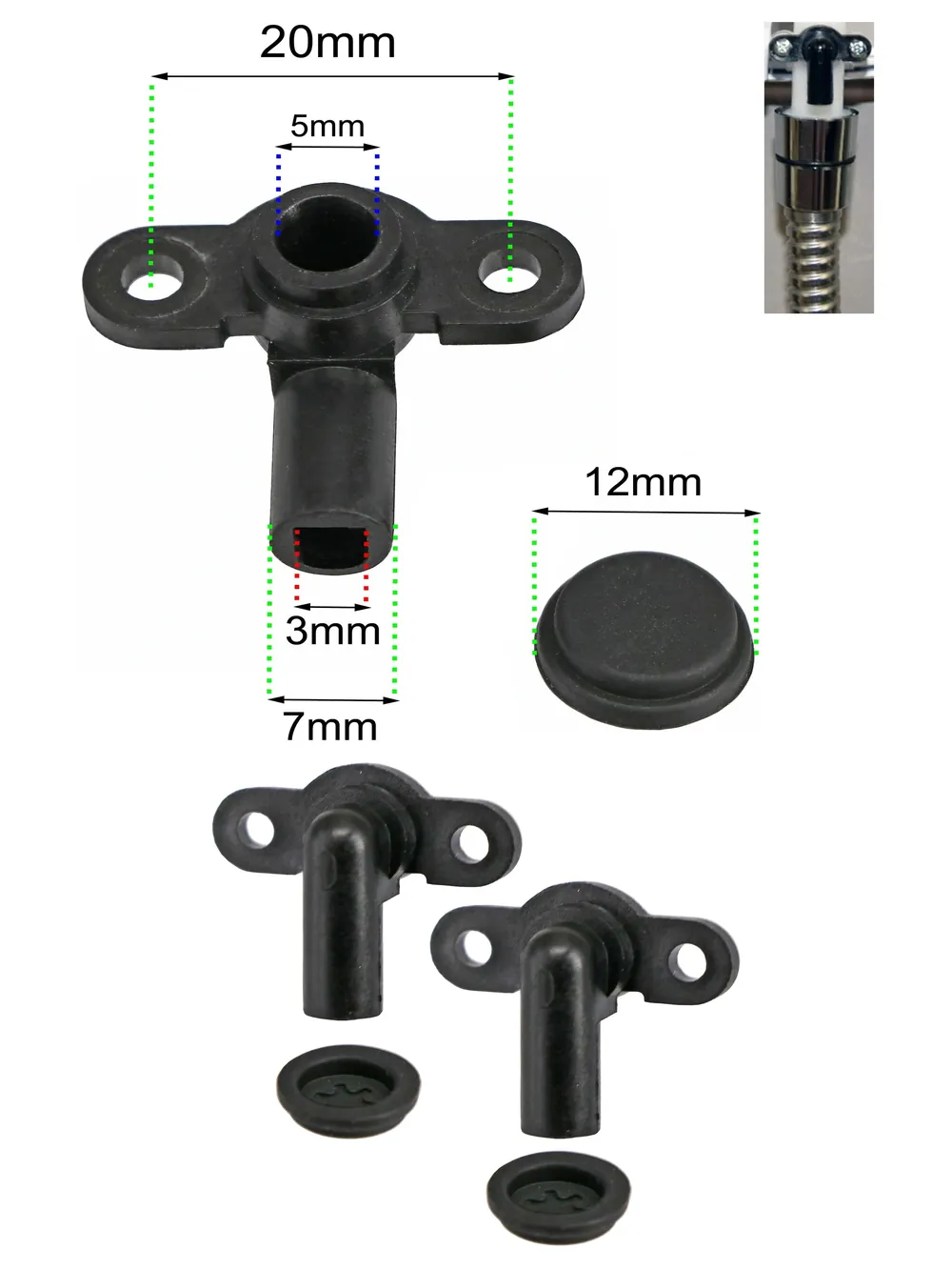 TRITON Shower Pressure Relief Valve & Burst Disc Seal – Black