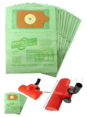Turbine Carpet Brush with 10 Paper Dust Bags for Numatic Hetty Vacuum