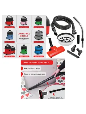 Turbo Brush Head & Filter Kit for Numatic Henry/Hetty Vacuums Hose