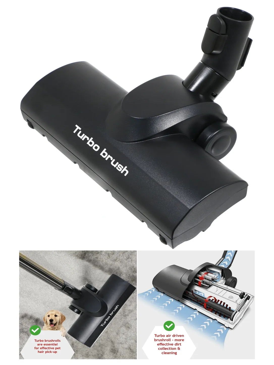 Turbo Floor Tool for AmazonBasics 35mm Cylinder Floor Cleaning