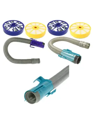 Turquoise Stretch Hose & Pre/Post Filter Kit for Dyson DC07 Vacuum