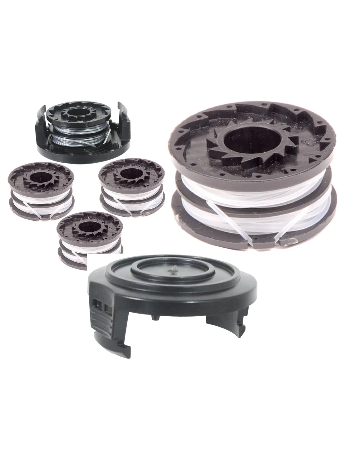 Twin Line Spool 4-Pack + Cover Cap for SPEAR & Jackson S3525ET Trimmer