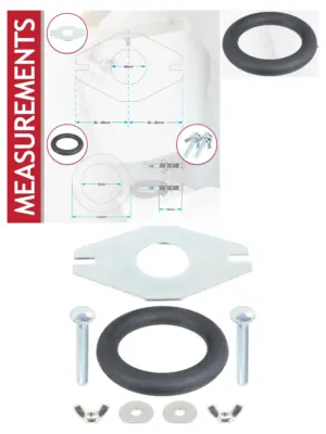 Universal 1.5" Close‑Coupling Toilet Cistern Fixing Kit - Metal Plate