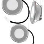 Universal 1.6W LED Kitchen Hood Vent Light - Round Silver 73.5mm