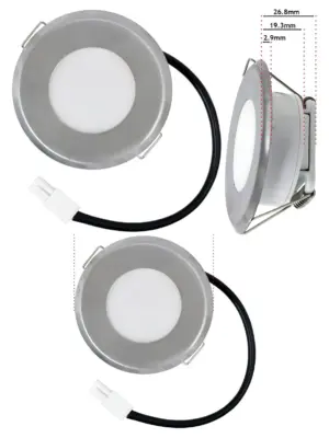 Universal 1.6W LED Kitchen Hood Vent Light - Round Silver 73.5mm