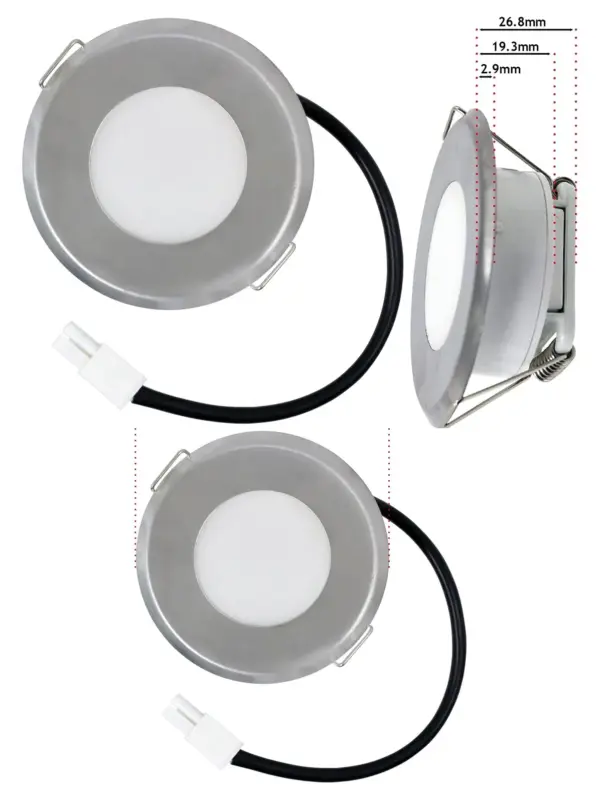 Universal 1.6W LED Kitchen Hood Vent Light - Round Silver 73.5mm