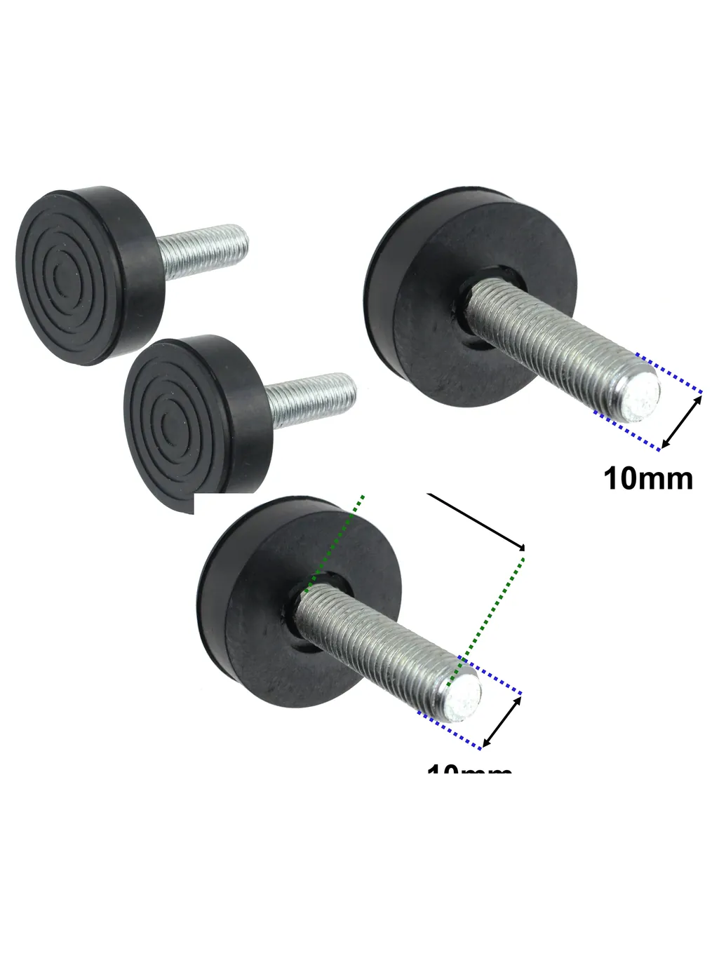 Universal 10mm Adjustable Washing Machine Foot Screw – Pack of 2