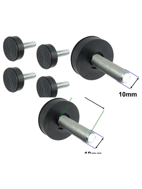 Universal 10mm Adjustable Washing Machine Foot Screws Set of 4