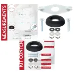 Universal 1½" Close‑Coupling Toilet Cistern Fixing Kit with Metal Plate