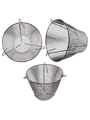 Universal 11.5" Brown Plastic-Coated Round Cage with Anti-Theft Alarm
