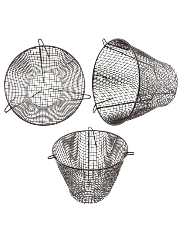 Universal 11.5" Brown Plastic-Coated Round Cage with Anti-Theft Alarm