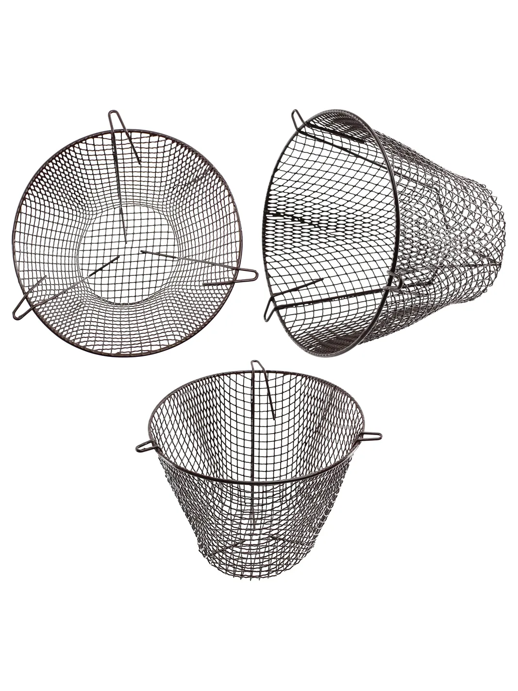 Universal 11.5" Brown Plastic-Coated Round Cage with Anti-Theft Alarm