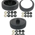 Universal 150mm Lawn Mower Wheel Set - 6 Tire Reducer Bushes