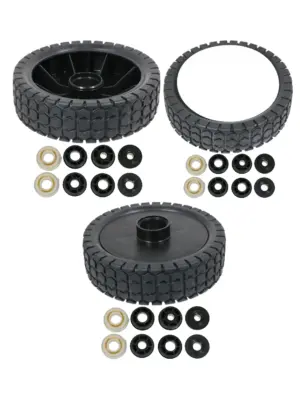 Universal 150mm Lawn Mower Wheel Set - 6 Tire Reducer Bushes