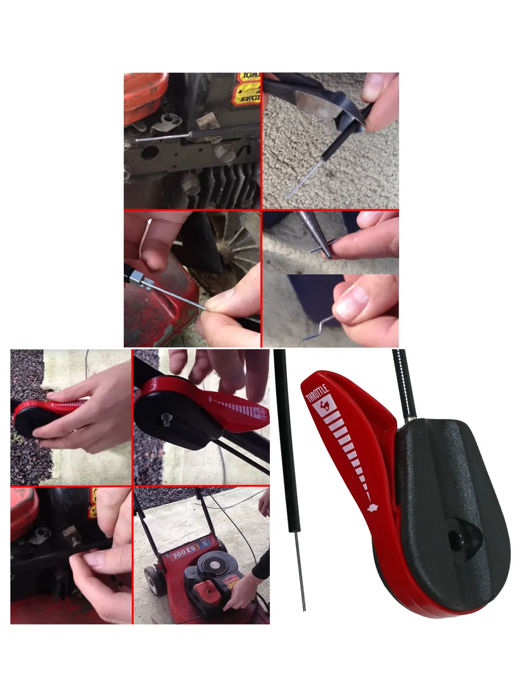 Universal 165cm Lawn Mower Throttle Cable & Lever Control Kit