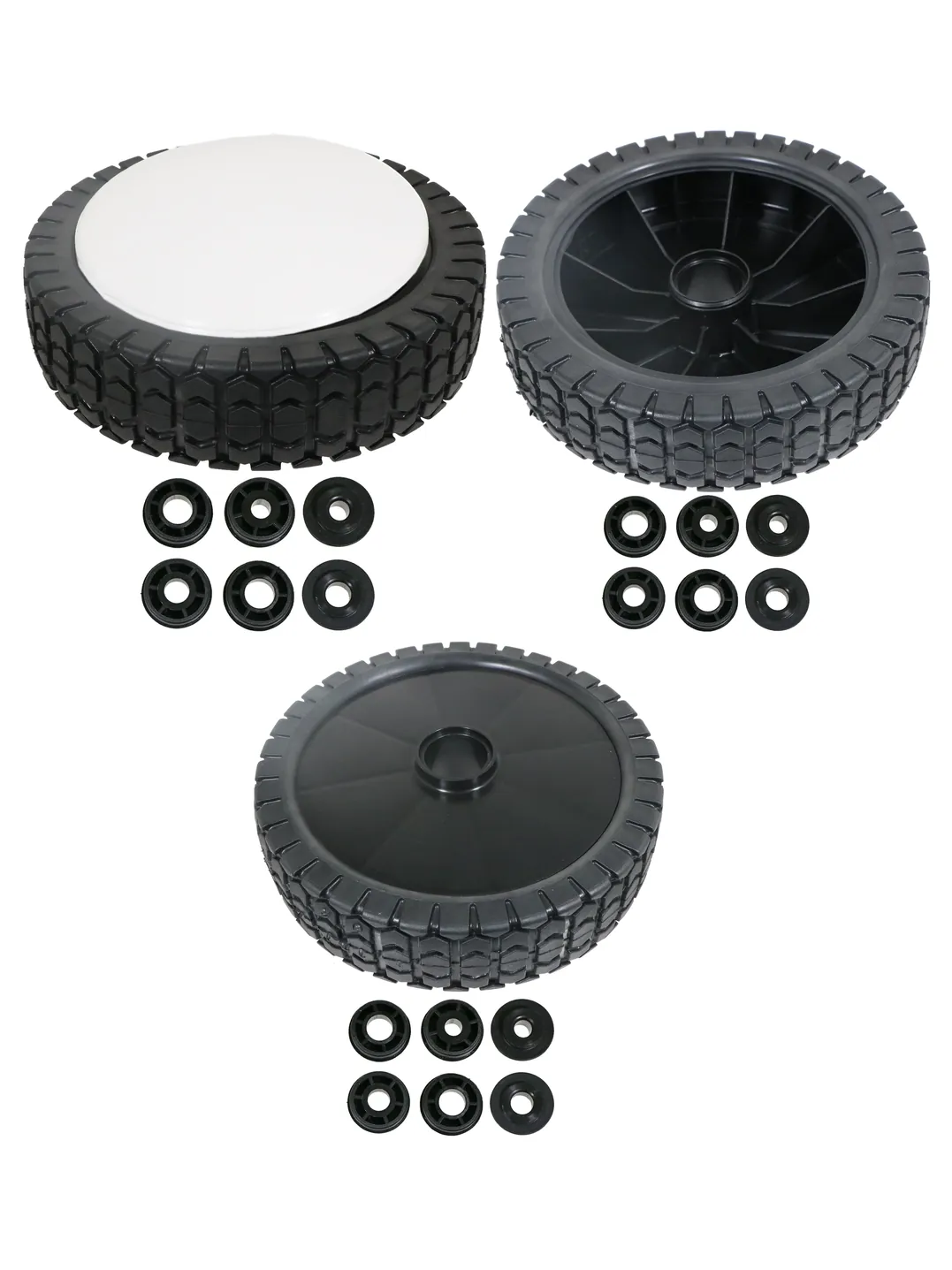 Universal 175mm Lawn Mower Wheel with Tire Reducer Bushings Set of 7