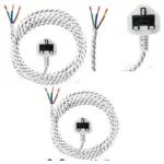 Universal 2.5m Flexible Power Cord for Steam Irons – UK 3‑Pin Plug