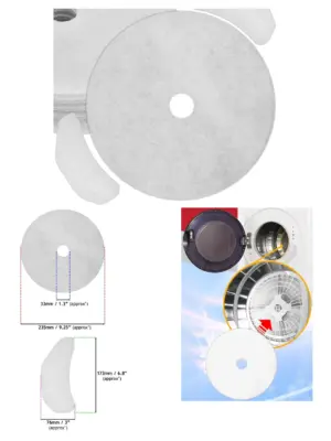Universal 235mm Dryer Filter Kit – 10 Round Cloth Exhaust & Intake