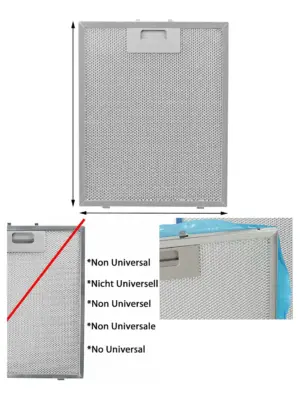Universal 300x240 mm Stainless Steel Kitchen Hood Grease Filter Mesh