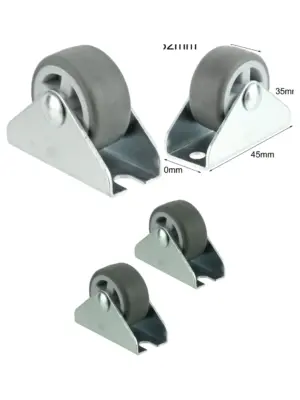 Universal 32mm Mini Caster Wheels for Bed Drawers – 2 Pack, 1″